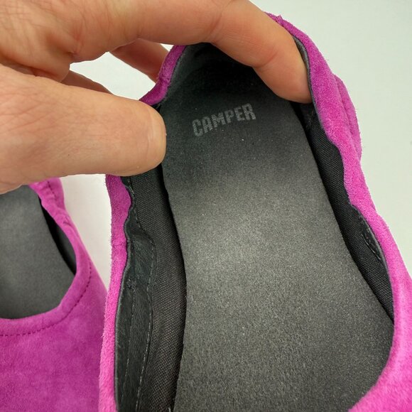 CAMPER Bright Fuchsia Nubuck Suede Ballet Flat 35 - Picture 7 of 7